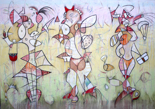 Non-binary "Girls" Night Out van Bruce Rubenstein, Schilderij te koop op Singulart