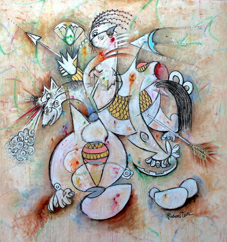 Warrior Crossing 110th Street van Bruce Rubenstein, Schilderij te koop op Singulart