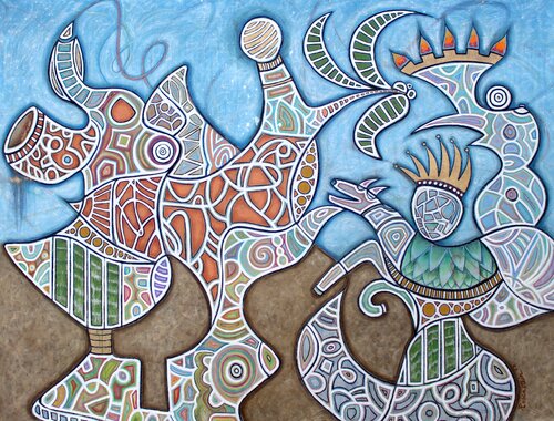 Merry Go Round of Dreams van Bruce Rubenstein, Schilderij te koop op Singulart