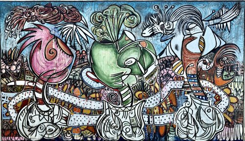 What Lies Beneath Kagemusha Lake by Bruce Rubenstein, Painting for Sale on Singulart