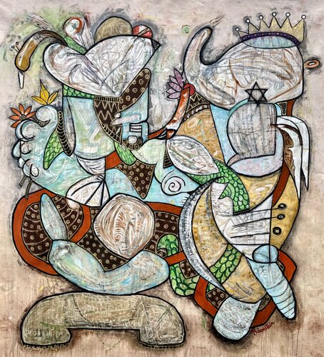 King Saul & Ahinoam by Bruce Rubenstein, Painting for Sale on Singulart