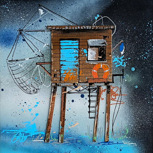 Cabane sur pilotis by Pappay, Work on Paper for Sale on Singulart