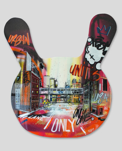 Trains in the city van Pappay, Schilderij te koop op Singulart