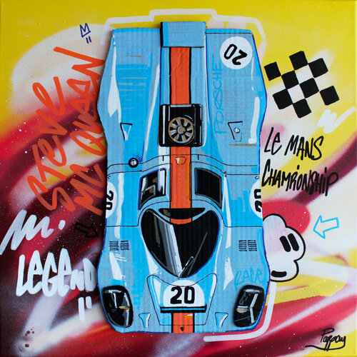 Blue Porsche di Pappay, Pittura in vendita su Singulart