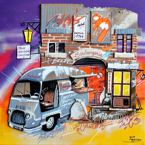 L'atelier by Pappay, Painting for Sale on Singulart