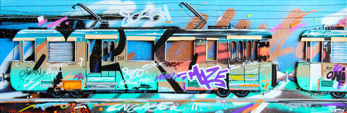 Abandoned train di Pappay, Pittura in vendita su Singulart