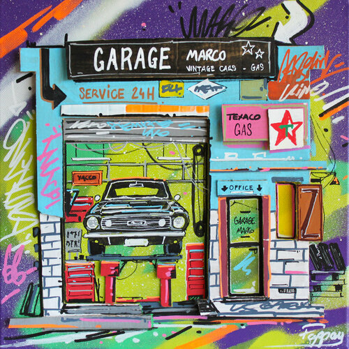 Marco's garage di Pappay, Pittura in vendita su Singulart