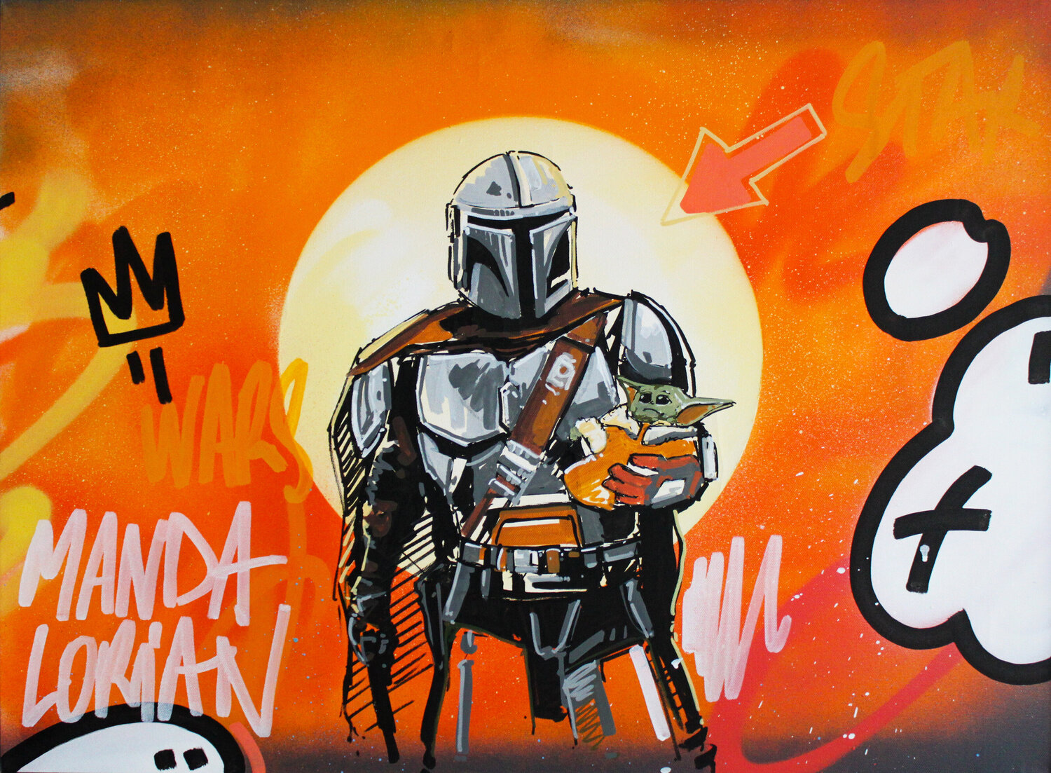 The Mandalorian by Pappay (2021) Painting Collage, Graffiti on