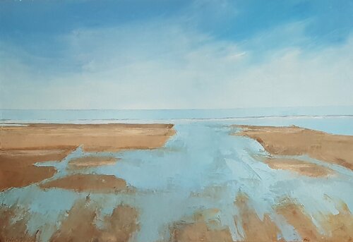 Plage de St Pabu - Erquy by Laurelle Bessé, 油畫 for Sale on Singulart