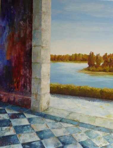 Pavillon sur la Loire van Laurelle Bessé, Schilderij te koop op Singulart