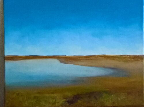 Marais salants au petit matin d'hiver di Laurelle Bessé, Pittura in vendita su Singulart