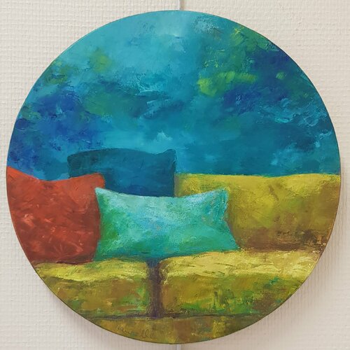 Les coussins by Laurelle Bessé, 油畫 for Sale on Singulart