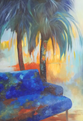 Un soir sous les palmiers van Laurelle Bessé, Schilderij te koop op Singulart