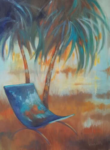 Intrigue au bord du lac par Laurelle Bessé, Peinture en vente sur Singulart