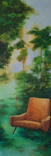 le fauteuil vagabond by Laurelle Bessé, 油畫 for Sale on Singulart