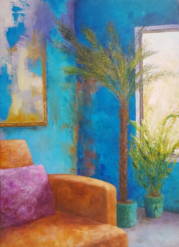 J'aime le bleu di Laurelle Bessé, Pittura in vendita su Singulart