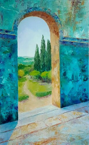 Le Palais d'émeraude by Laurelle Bessé, 油畫 for Sale on Singulart