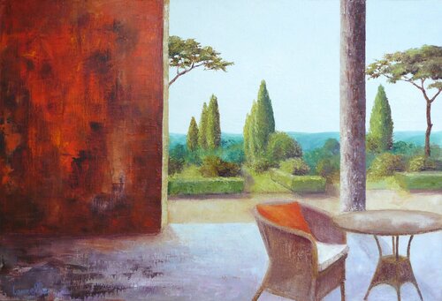 Terrasse italienne by Laurelle Bessé, 油畫 for Sale on Singulart