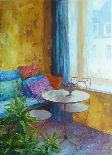 The Flower cafe by Laurelle Bessé, 油畫 for Sale on Singulart