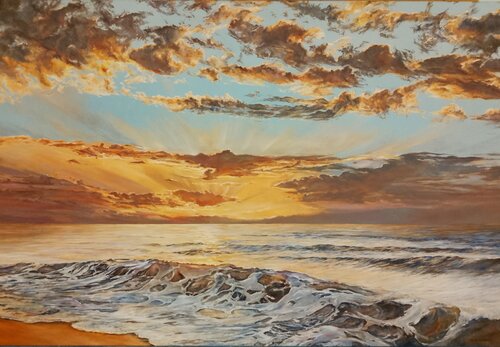 A MAGICAL OCEAN SUNSET by Peter Goodhall, 회화 for Sale on Singulart