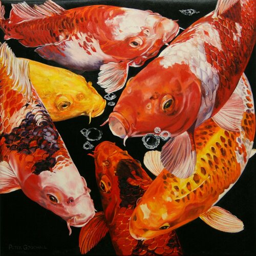 KOI ANTICIPATION  X di Peter Goodhall, Pittura in vendita su Singulart