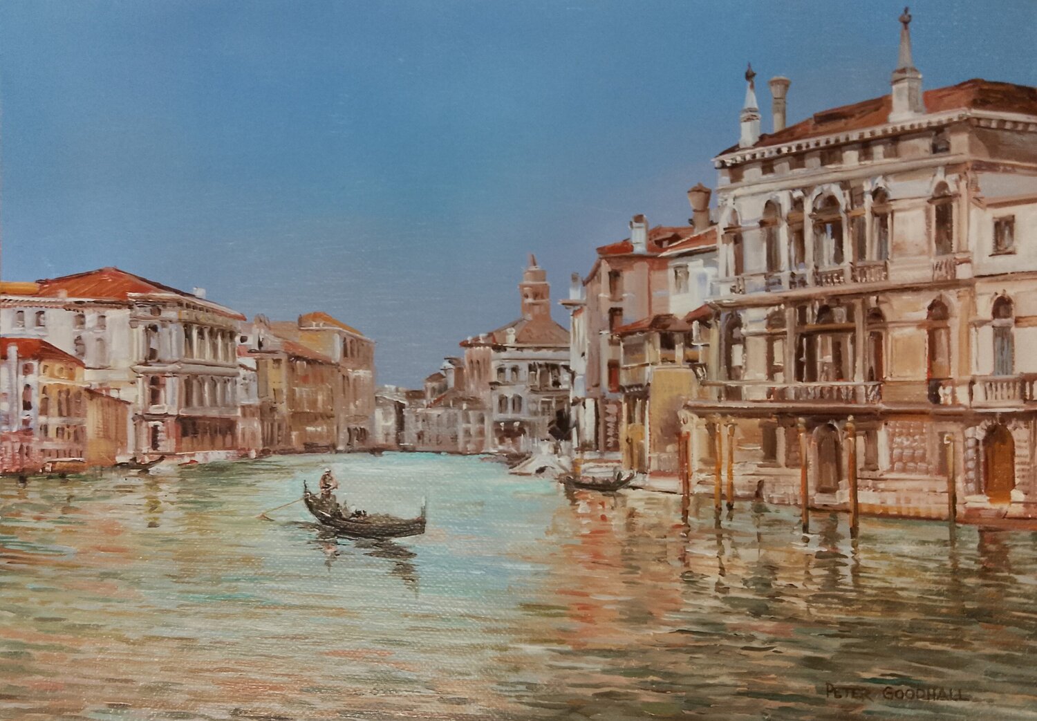 CASA PESARO, THE GRAND CANAL VENICE Peter Goodhall Originalgemälde zu verkaufen