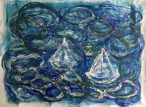 So we were left alone. par Katarína Kovacova, Œuvre sur papier en vente sur Singulart