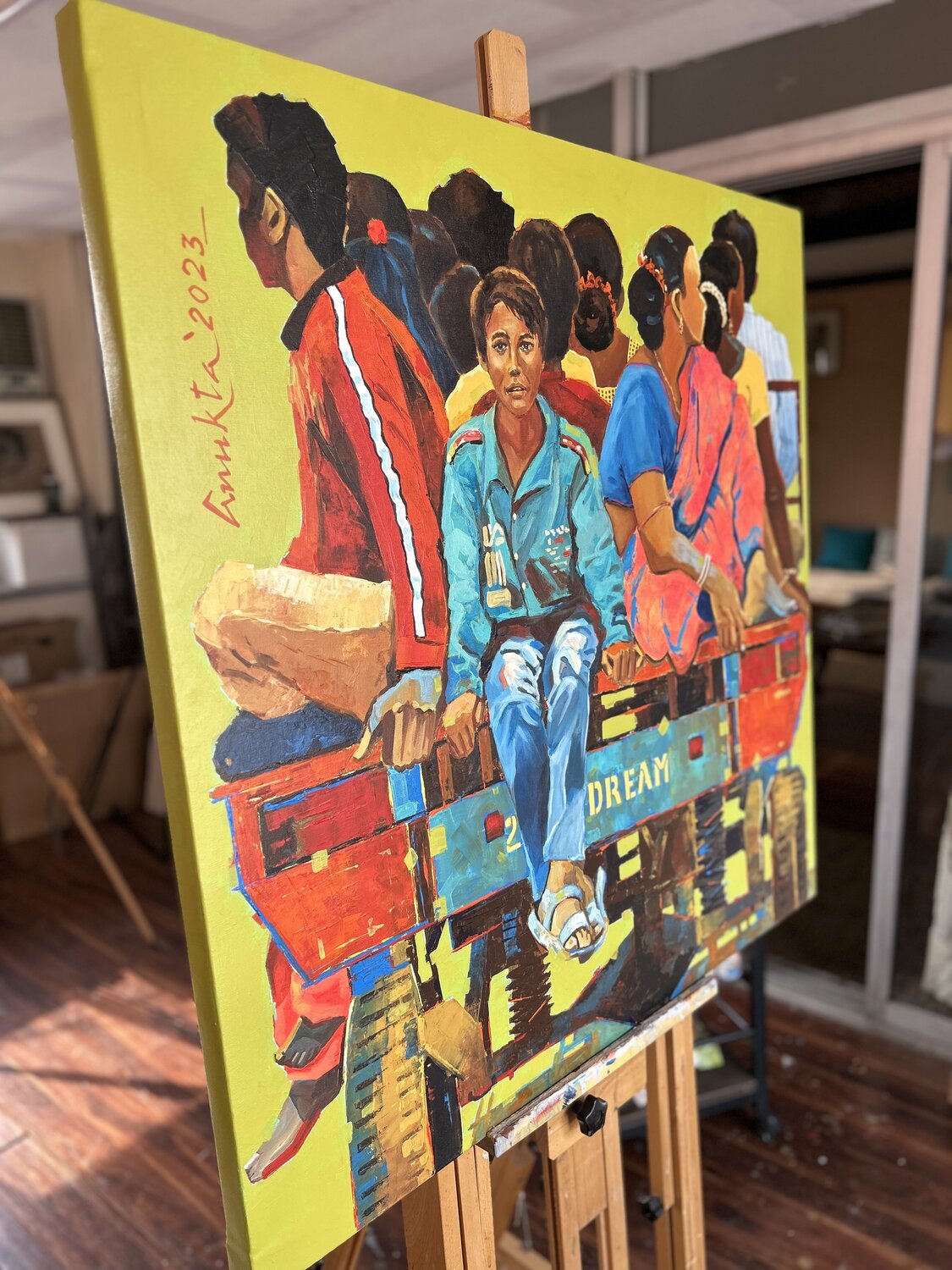 WHEELS OF HOPE by Anukta Mukherjee Ghosh (2023) Painting Acrylic on