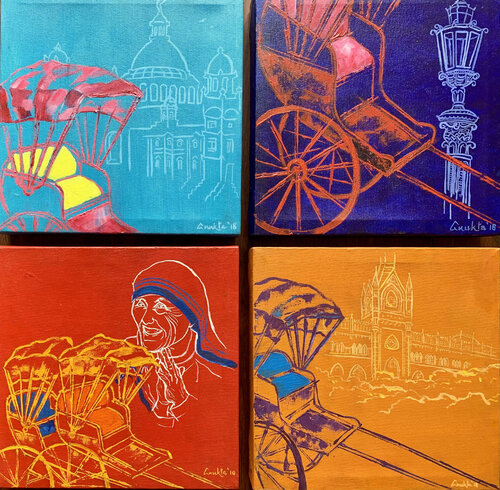 KOLKATA KALEIDOSCOPE von Anukta Mukherjee Ghosh, Malerei kaufen auf Singulart