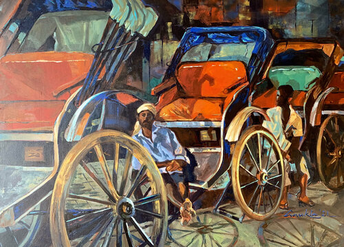 EVENING SHADOWS van Anukta Mukherjee Ghosh, Schilderij te koop op Singulart