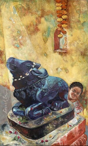 LUKKA CHHUPI - hide n seek von Anukta Mukherjee Ghosh, Malerei kaufen auf Singulart