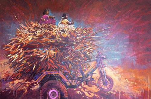 VILLAGE TALES 2 by Anukta Mukherjee Ghosh, Painting for Sale on Singulart