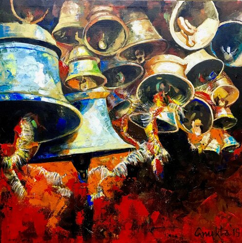 SOUNDS OF DIVINITY van Anukta Mukherjee Ghosh, Schilderij te koop op Singulart