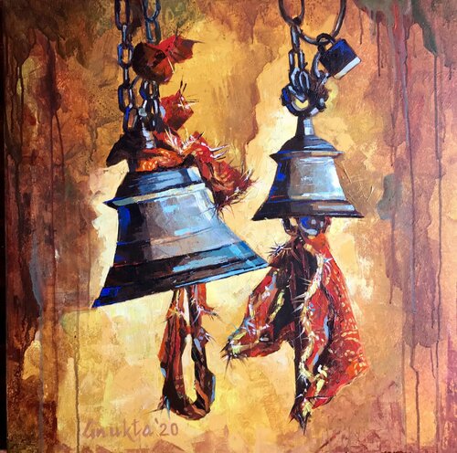 SOUNDS OF DIVINITY - II van Anukta Mukherjee Ghosh, Schilderij te koop op Singulart
