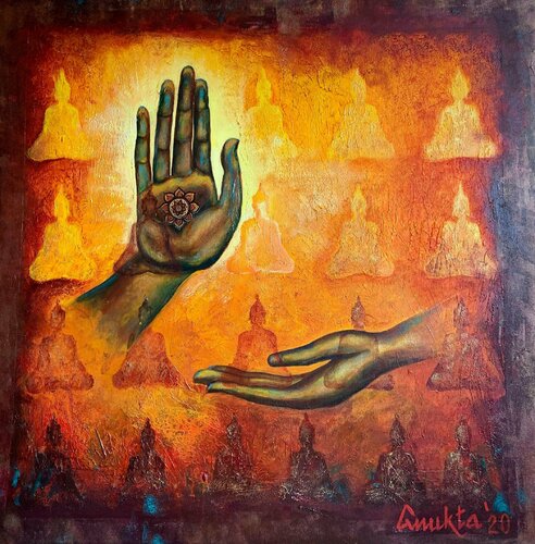 ABHAYA MUDRA van Anukta Mukherjee Ghosh, Schilderij te koop op Singulart