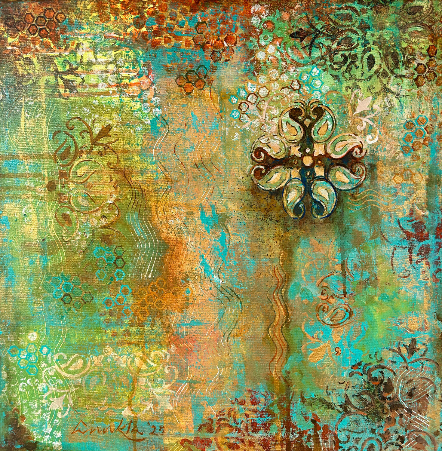 IN SEARCH OF HARMONY Anukta Mukherjee Ghosh Originalgemälde zu verkaufen