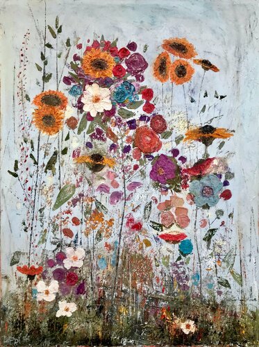 Tanglewood, Sunflowers and Camilia di Matthias Lupri, Pittura in vendita su Singulart