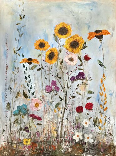 Lingonberry, Sunflowers and Camilia van Matthias Lupri, Schilderij te koop op Singulart