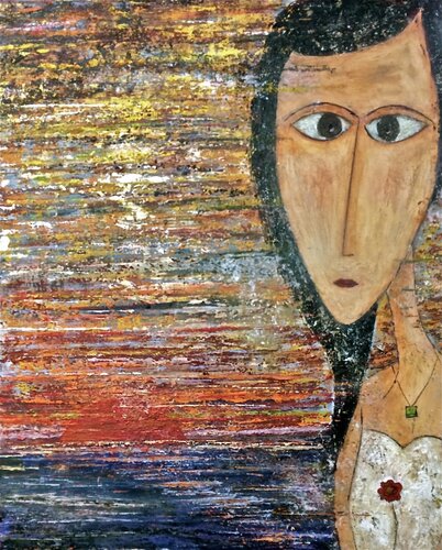 Camilia Bea, a Blue Yonder Sunset van Matthias Lupri, Schilderij te koop op Singulart