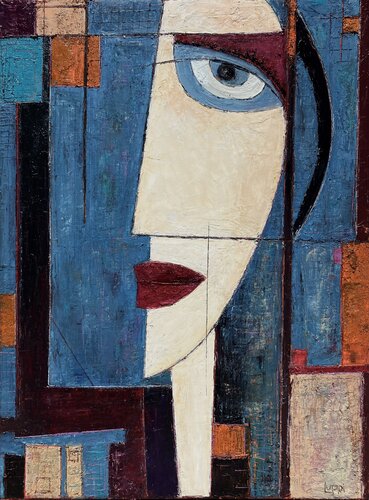 Blue Camilia Abstracted II van Matthias Lupri, Schilderij te koop op Singulart