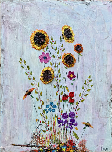 August Sunflowers van Matthias Lupri, Schilderij te koop op Singulart