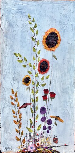 Sunflower Butterfly par Matthias Lupri, Peinture en vente sur Singulart