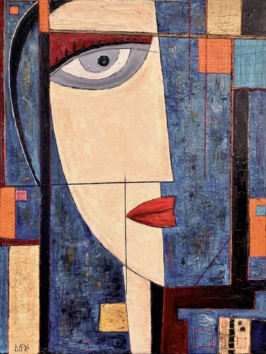 Blue Camilia Abstracted IV di Matthias Lupri, Pittura in vendita su Singulart