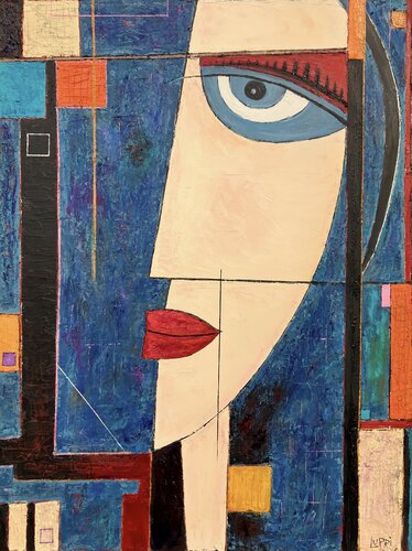 Blue Camilia Abstracted V di Matthias Lupri, Pittura in vendita su Singulart