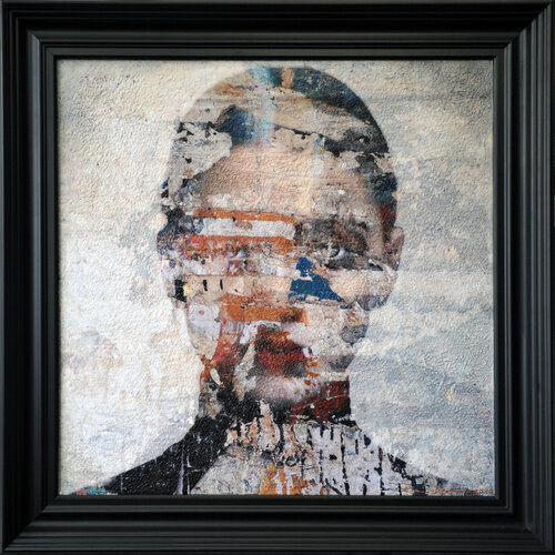 Flint (size including frame 97x97cm). di Karin Vermeer, Pittura in vendita su Singulart