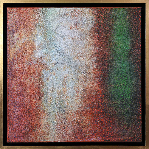 Sage green and rusty orange par Karin Vermeer, Peinture en vente sur Singulart