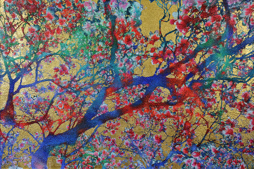 Bright Golden magnolia van Karin Vermeer, Schilderij te koop op Singulart