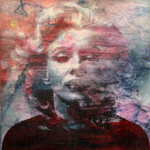 Marilyn in pink, blue, yellow and purple van Karin Vermeer, Schilderij te koop op Singulart