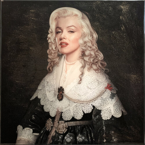 Marilyn Monroe versus Aegje Hasselaer (orignal Michiel Jansz van Mierevelt 1640) di Karin Vermeer, Pittura in vendita su Singulart