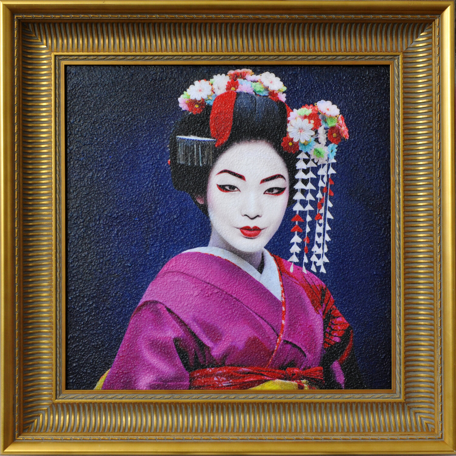 Geisha (mixed media, Including frame 55x55cm) Karin Vermeer